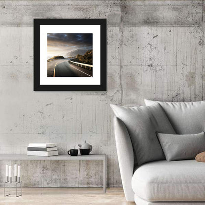 Golden Sunrise Coastal Road Wall Art