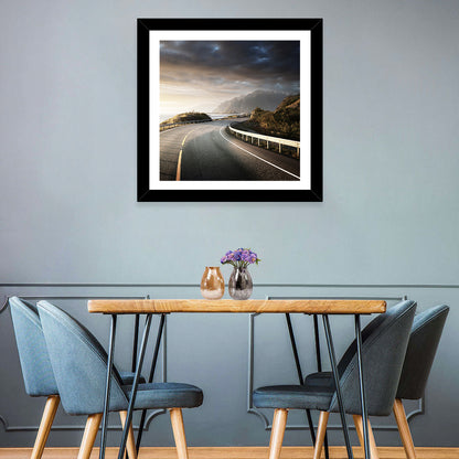 Golden Sunrise Coastal Road Wall Art