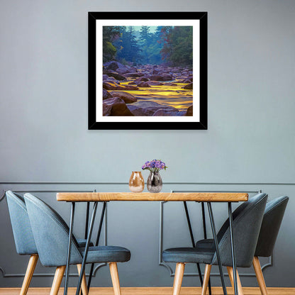 Swift River at Golden Hour, New Hampshire Wall Art