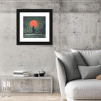 Samurai Under Red Moon Wall Art