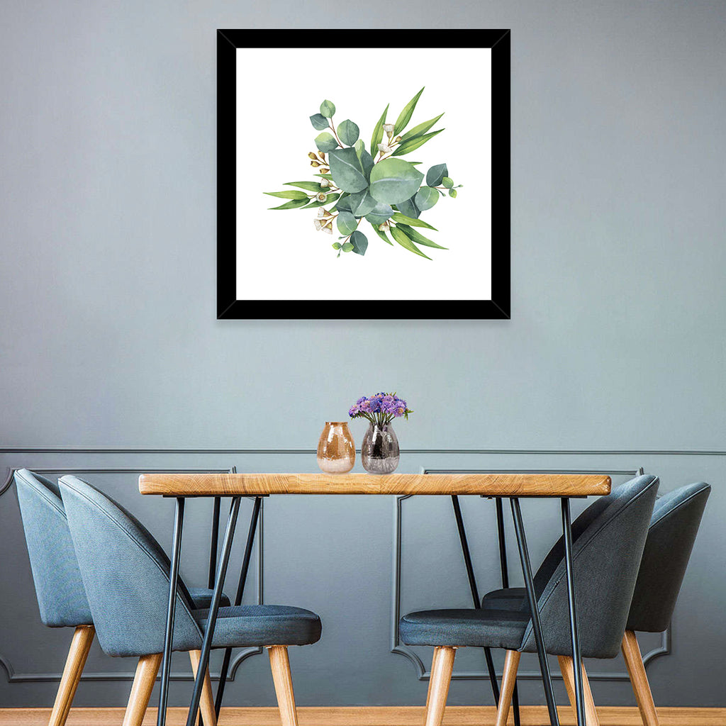 Eucalyptus Leaf Watercolor Cluster Wall Art
