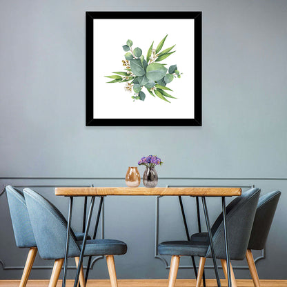 Green Floral Leaves Wall Art