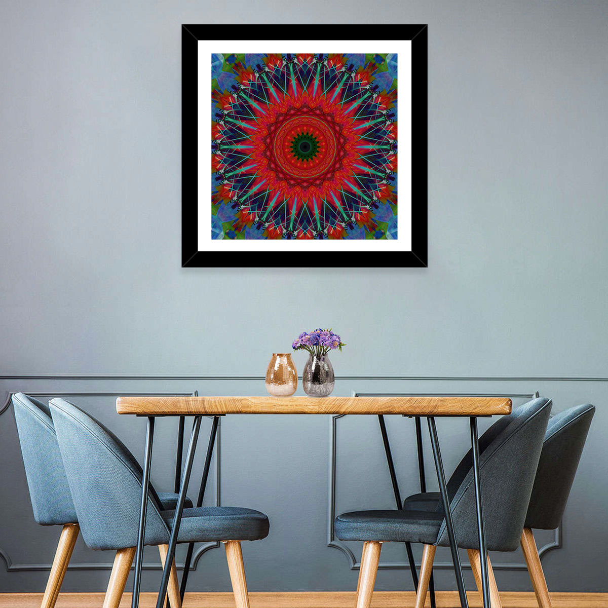Lotus Blossom Starburst Mandala Wall Art