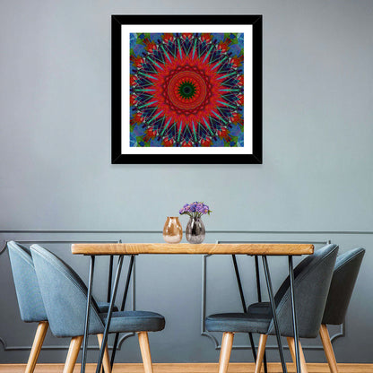 Lotus Blossom Starburst Mandala Wall Art