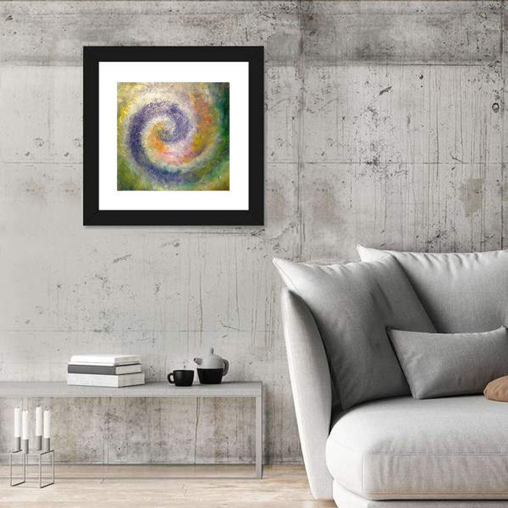 Spiral Golden Ratio Wall Art in a room, square