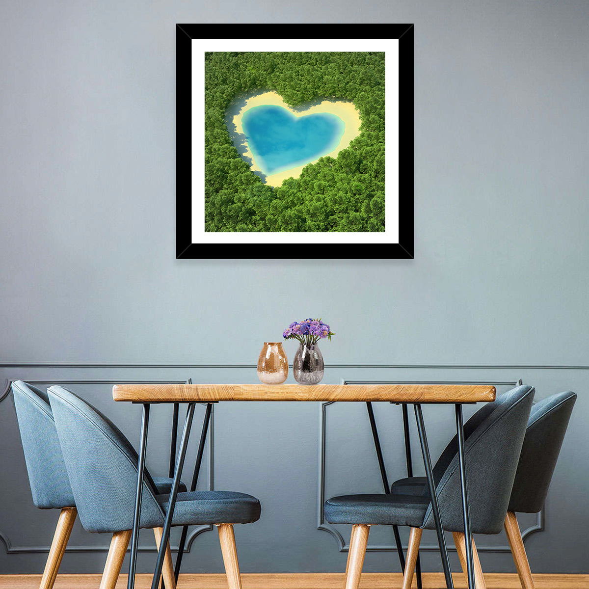 Heart-shaped Pond Aerial View Wall Art