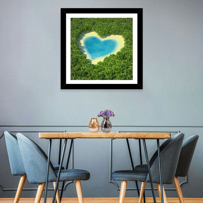 Heart-shaped Pond Aerial View Wall Art