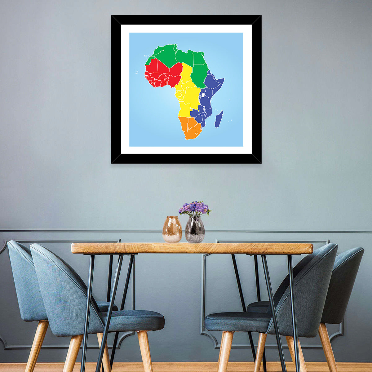 Color Coded Africa Map Wall Art