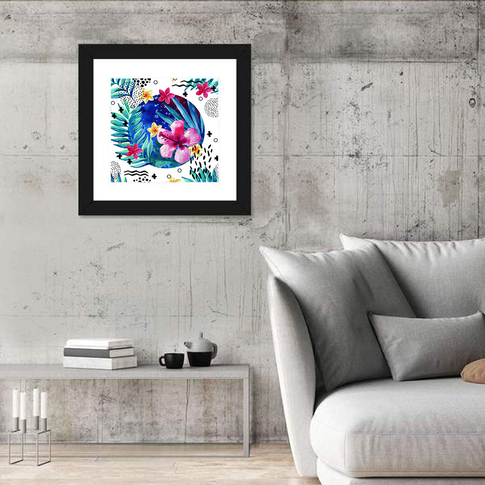 Tropical Botanical Circle Pattern Wall Art