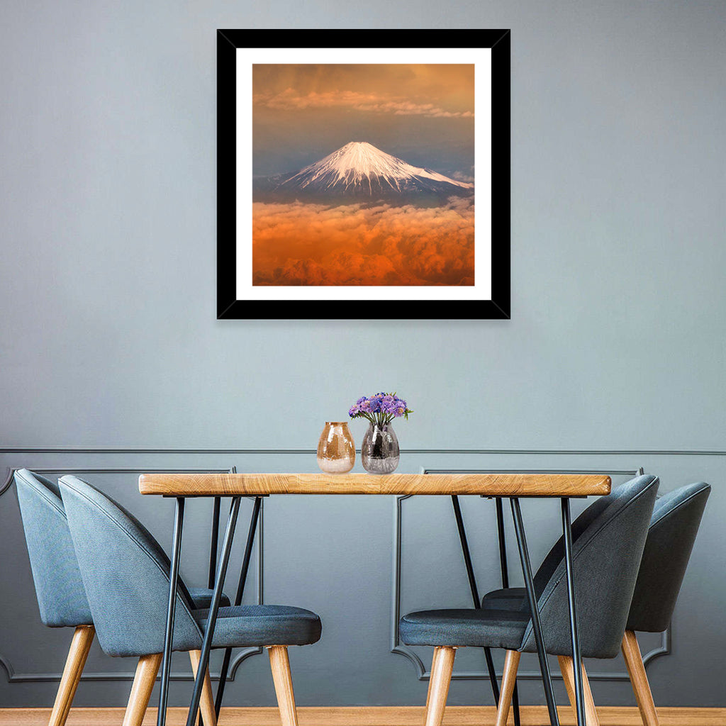 Snow-capped Mount Fuji at Sunset Wall Art