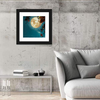 Autumn Moon with Milky Way Wall Art