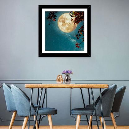 Autumn Moon with Milky Way Wall Art