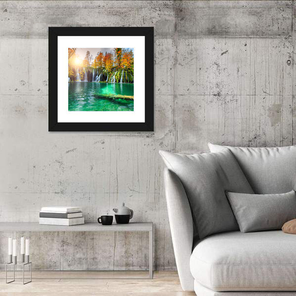 Autumn Waterfalls at Plitvice Lakes Wall Art