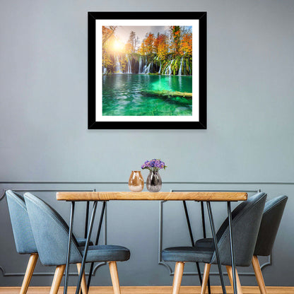 Autumn Waterfalls at Plitvice Lakes Wall Art