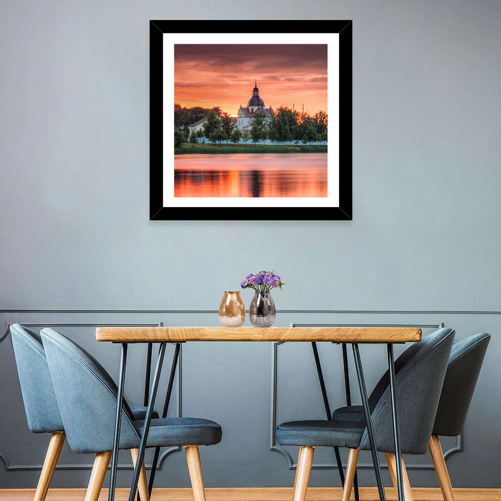 Corpus Christi Church Sunset Reflection Wall Art