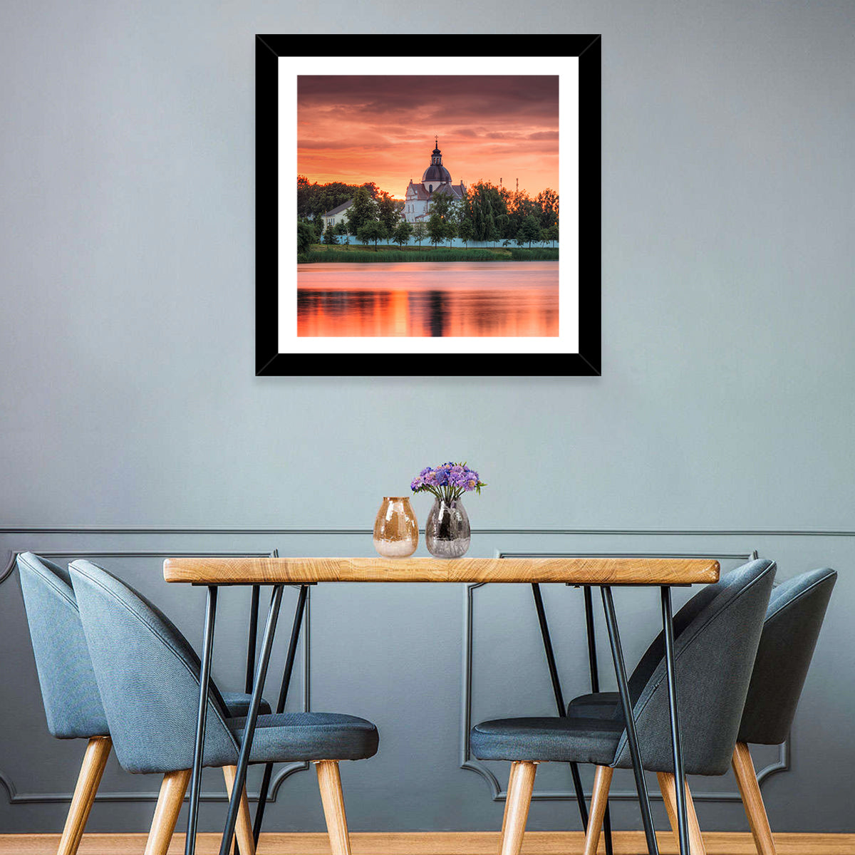 Corpus Christi Church Sunset Reflection Wall Art
