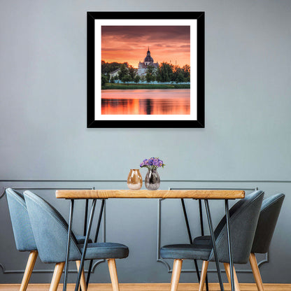 Corpus Christi Church Sunset Reflection Wall Art