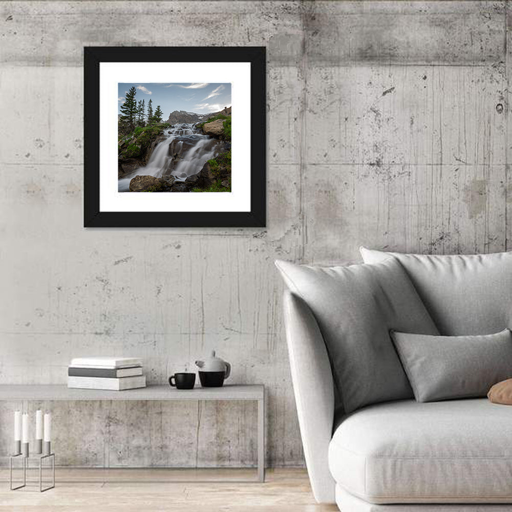 Brainard Lake Waterfall Wall Art in a room, square