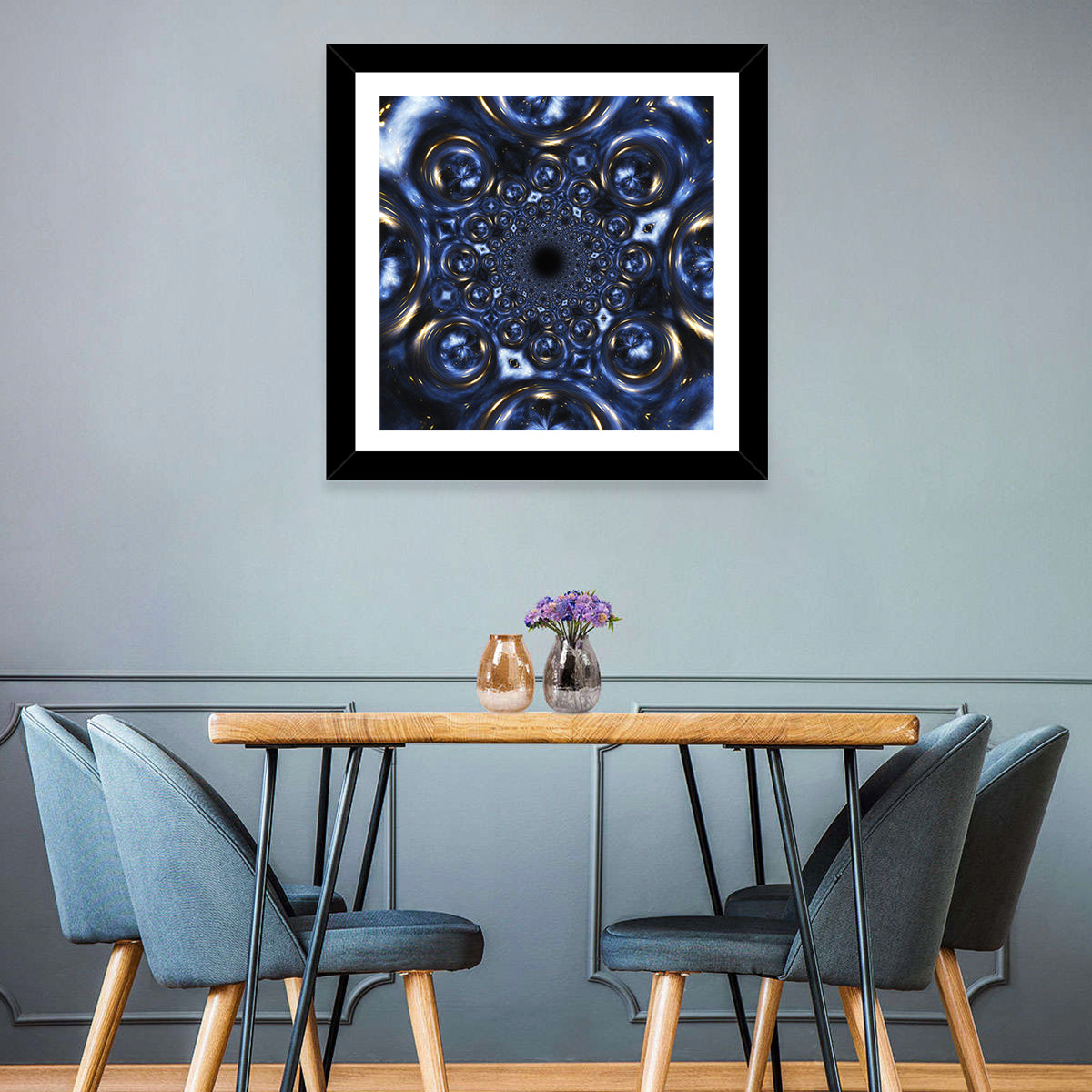 Black Hole Vortex Wall Art in a room, square