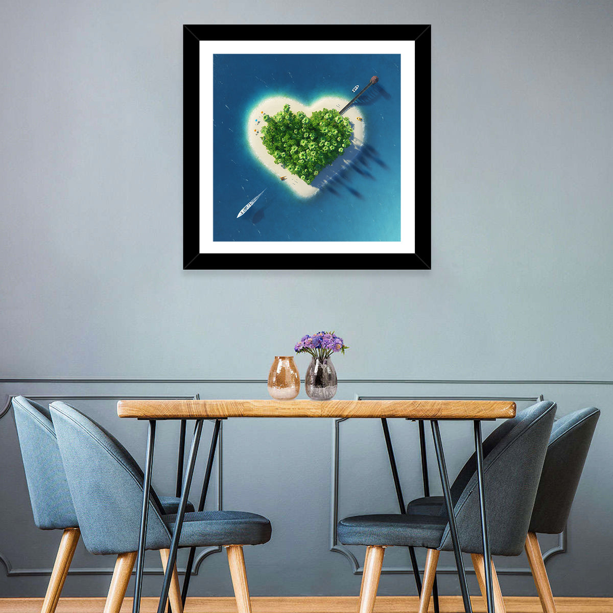 Heart-shaped Island Aerial Wall Art