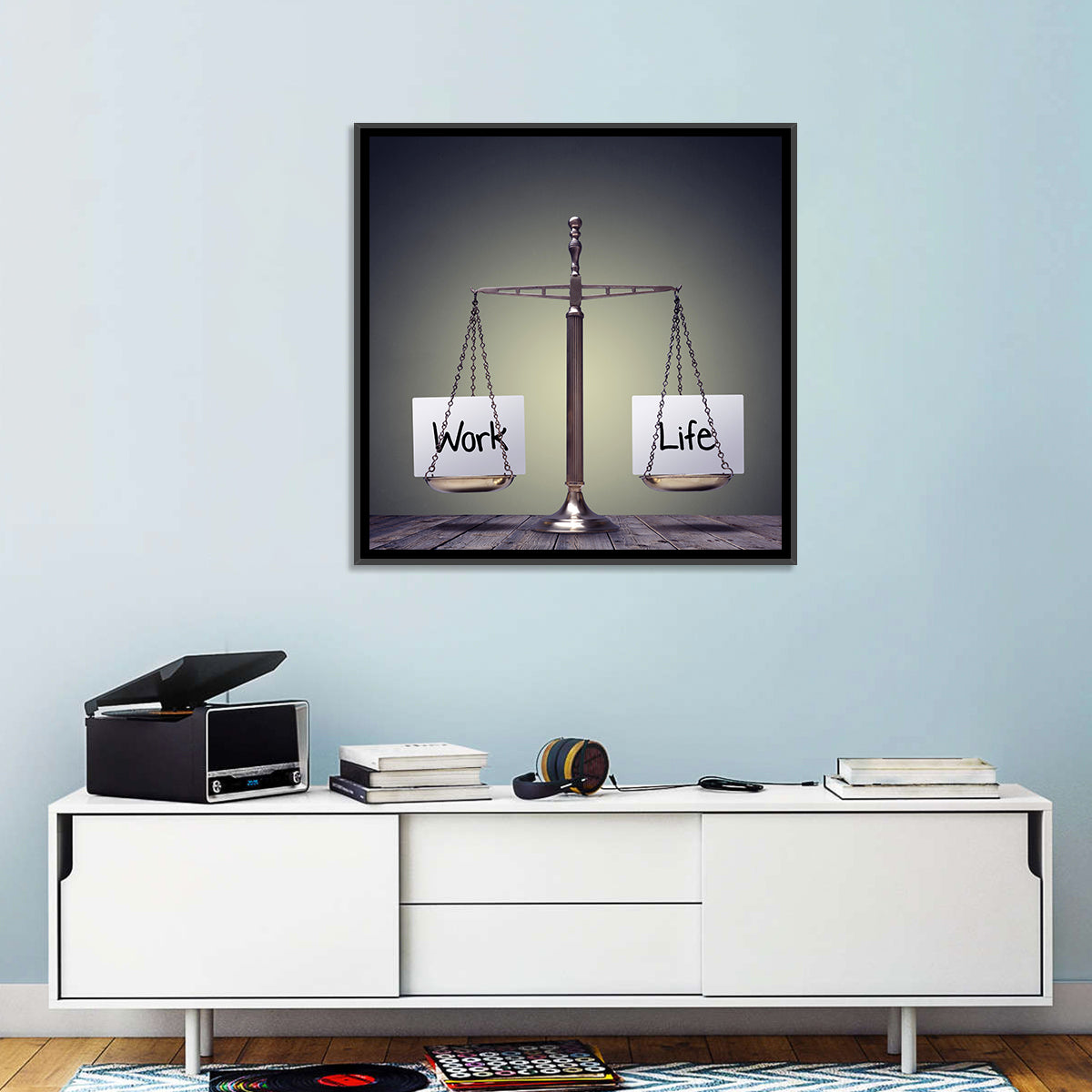 Metallic Scale: Work and Life Wall Art