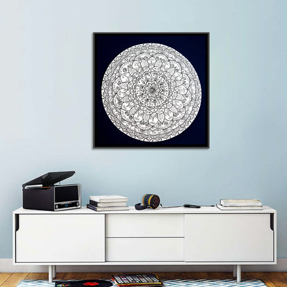 Navy Ornamental Mandala Wall Art