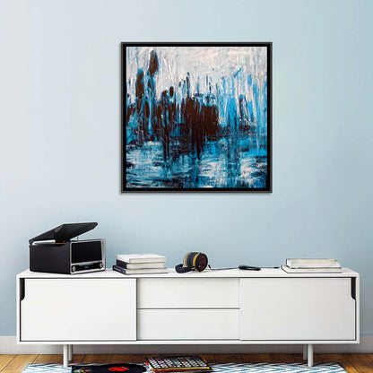 Rainy Abstract Skyline Reflection Wall Art