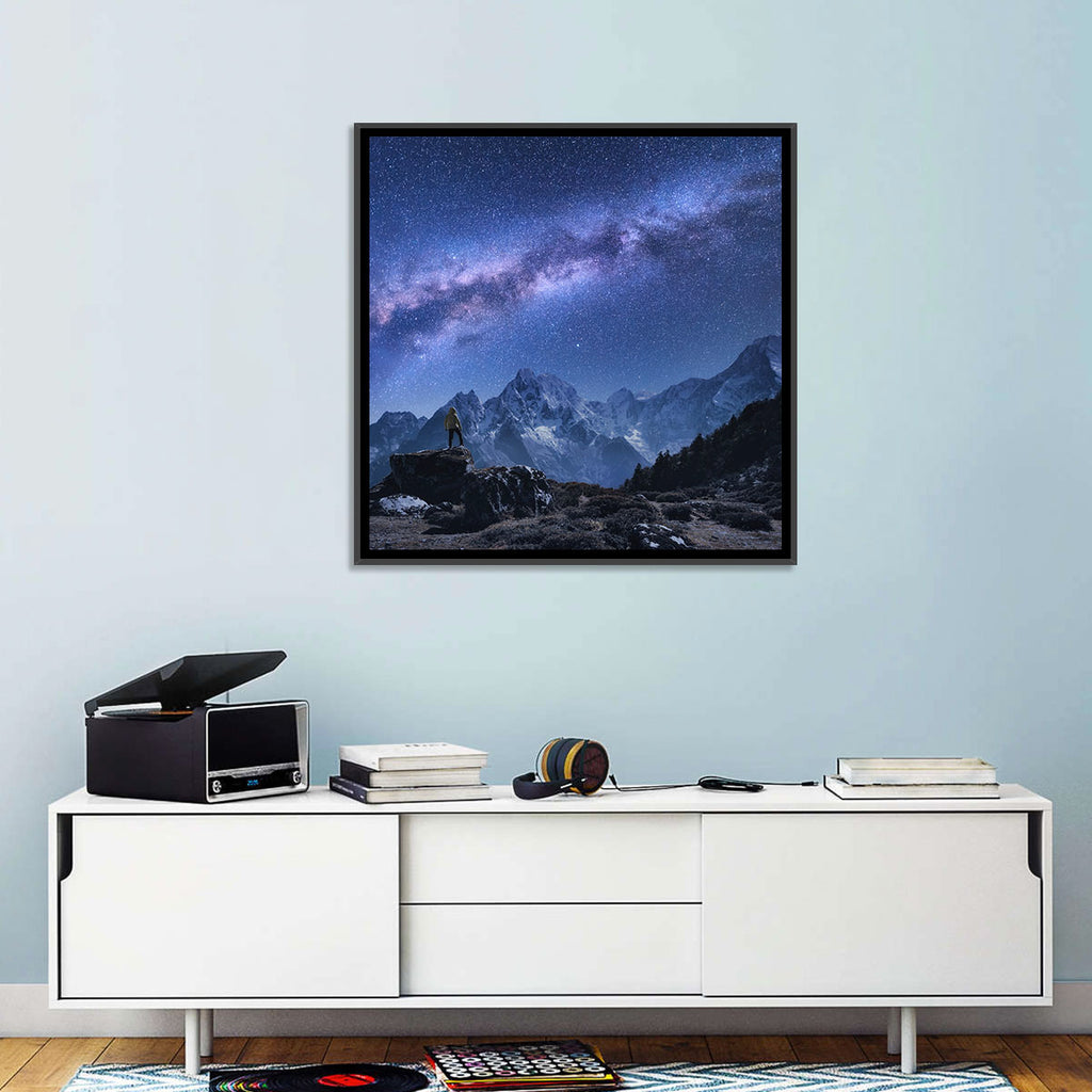 Milky Way Over Snow Capped Peaks Wall Art
