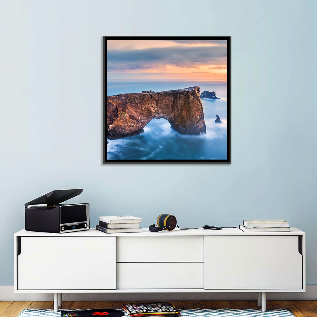 Dyrhólaey Sea Arch at Sunset Wall Art