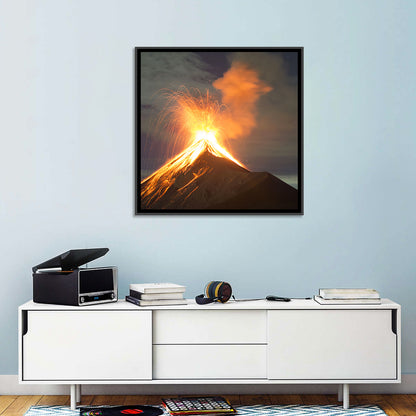 Starry Night Volcano Eruption Wall Art