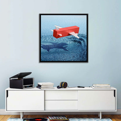 Flying Shipping Container Wall Art