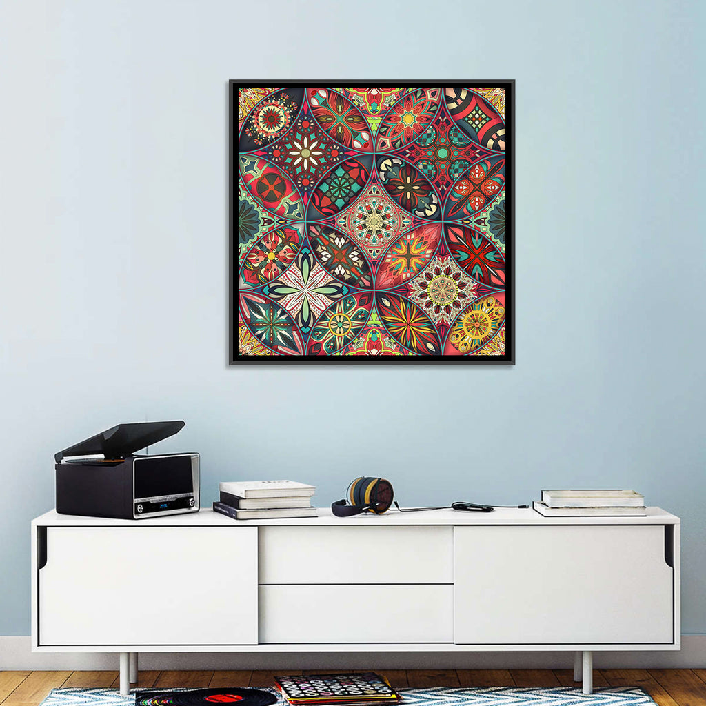 Vintage Mandala Tile Pattern Wall Art