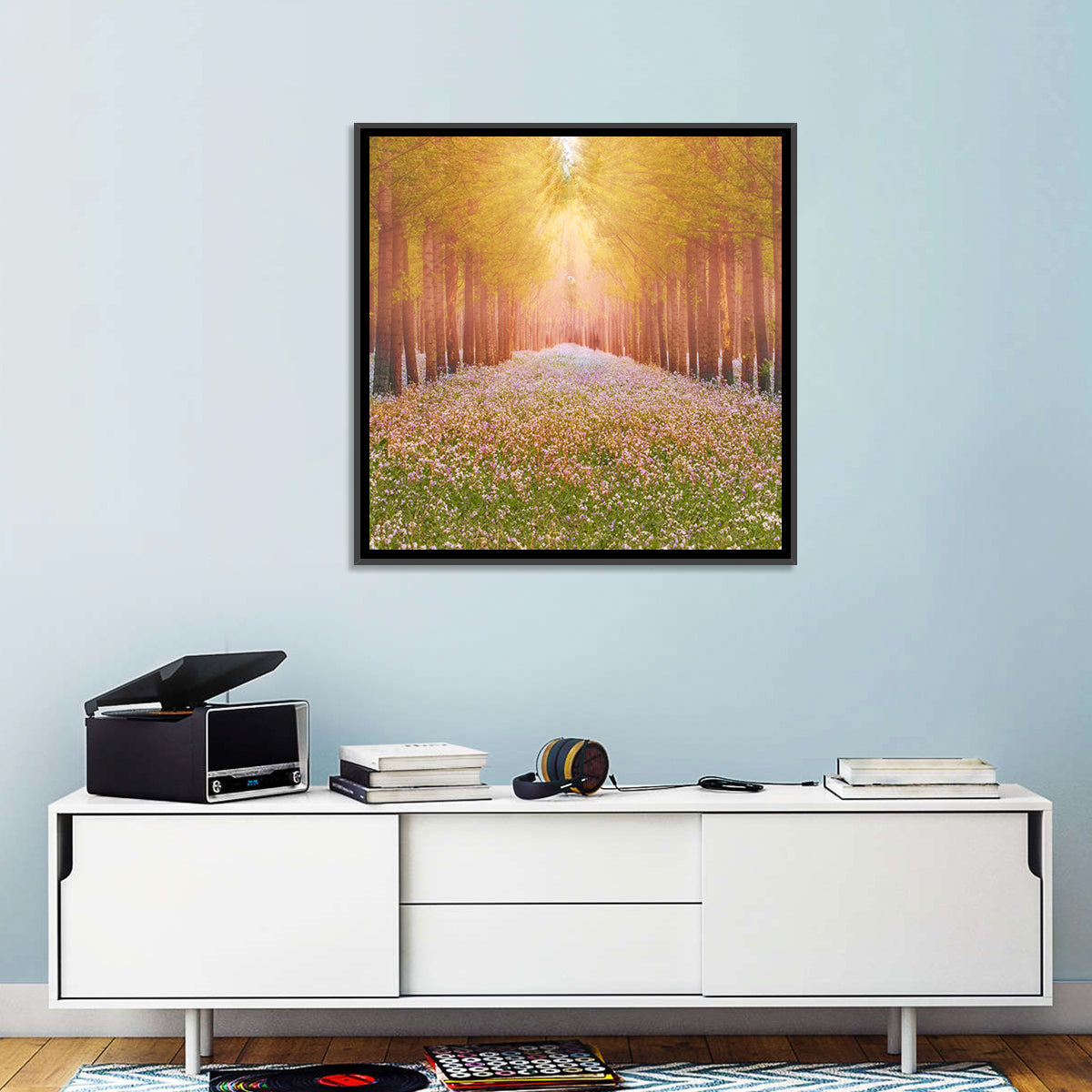 Golden Morning Forest Path Wall Art