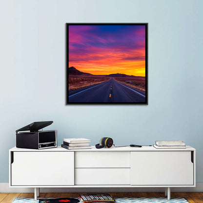 Infinite Desert Road Sunset Wall Art