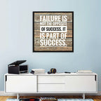 Failure Is Part of Success Rustic Typography Wall Art