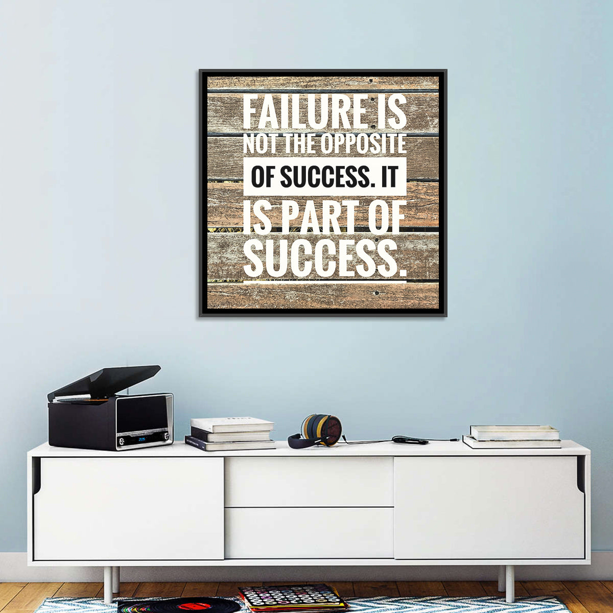 Failure Is Part of Success Rustic Typography Wall Art