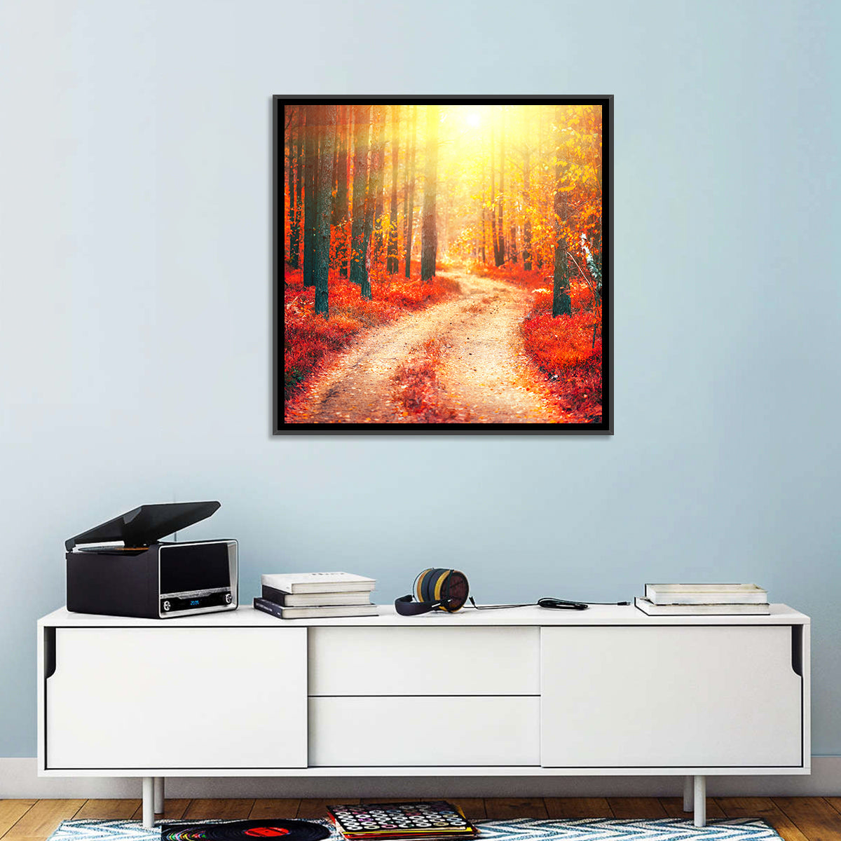 Golden Path Through Autumn Woods Wall Art