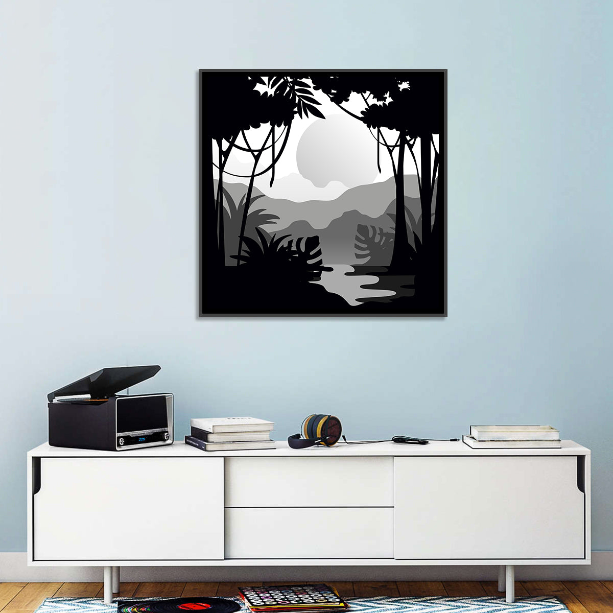 Tropical Jungle Silhouette Wall Art