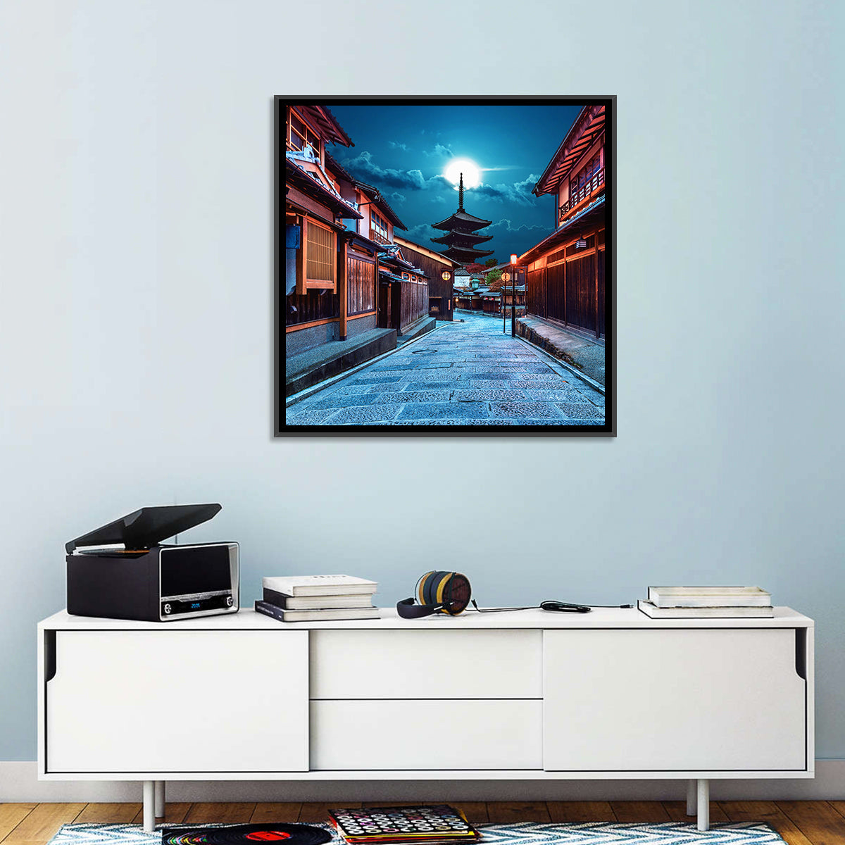 Moonlit Sannen Zaka Kyoto Wall Art