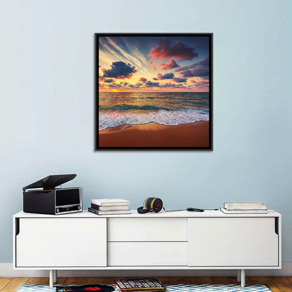 Cloudy Beach Sunrise Wall Art