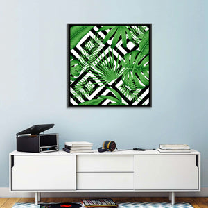 Geometric Leaves Pattern Wall Art