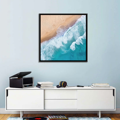 Aerial Turquoise Beach Waves Wall Art