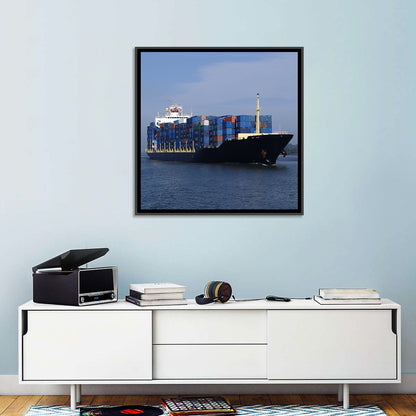 Container Ship in Motion Wall Art