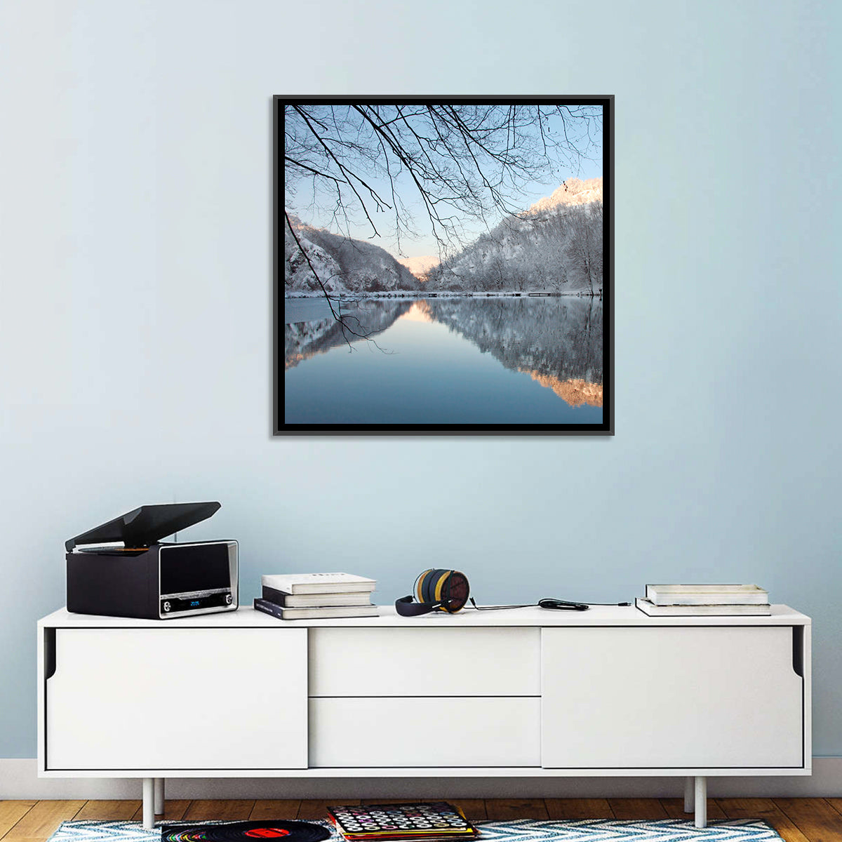 Kozjak Lake Wall Art in a room, square