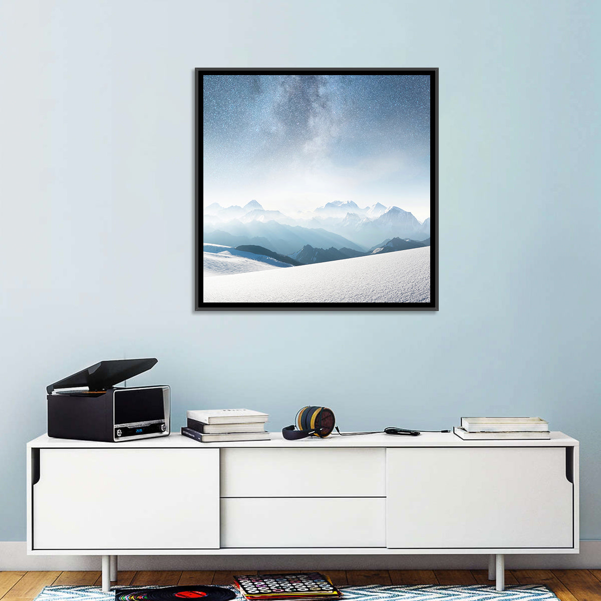 Winter Mountains & Milky Way Wall Art