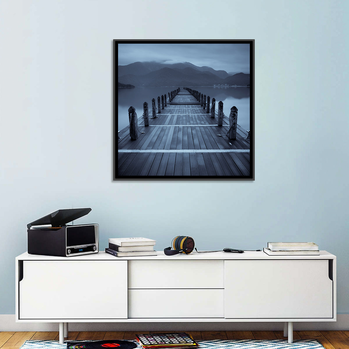 Long Lake Pier at Dusk Wall Art