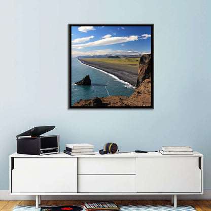 Dyrhólaey Black Sand Beach and Sea Stack Wall Art
