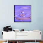 Purple Water Droplet Splash Wall Art