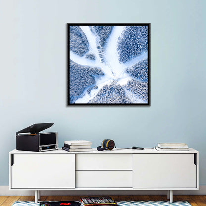 Birds-eye Ski Resort Landscape Wall Art