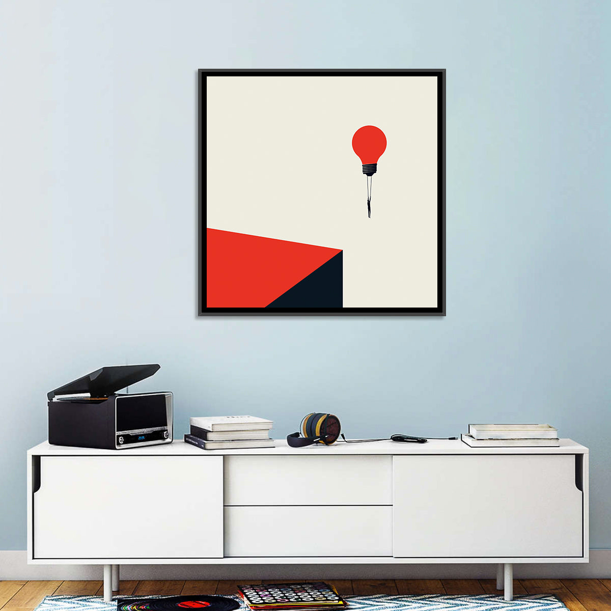 Hanging from a Lightbulb Wall Art